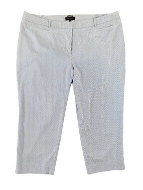 Talbots Women’s Blue White Striped Crop Pants Size 22W Stretch